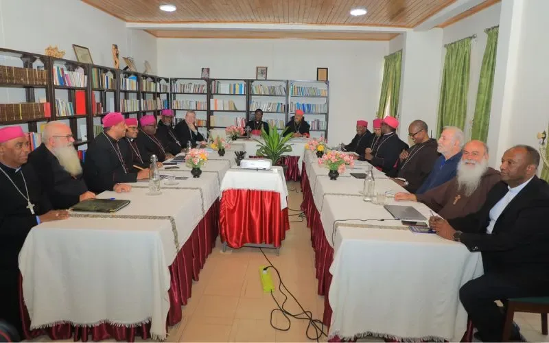 Members of the Catholic Bishops’ Conference of Ethiopia (CBCE) meet before issuing a synodal message about courage in the face of many hardships. | Credit: CBCE
