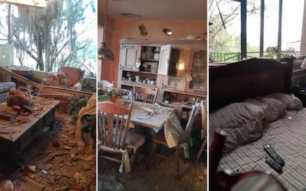 Severe damage to Elena Berti's house. Credit: Courtesy of the Berti family.