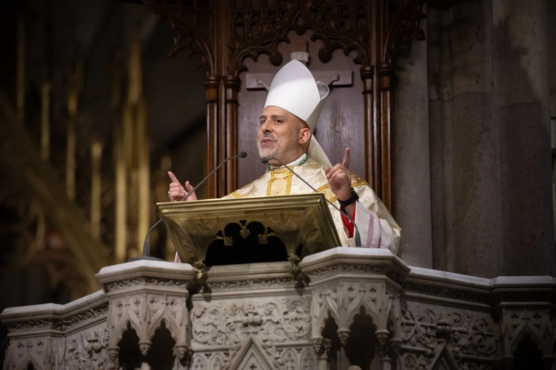 Bishop Joseph Espaillat preaches. Encountering Christ asks something of us…including a willingness to see the people we too easily pass by. | Credit: Jeffrey Bruno